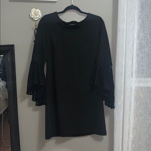 Sharagano med length black dress